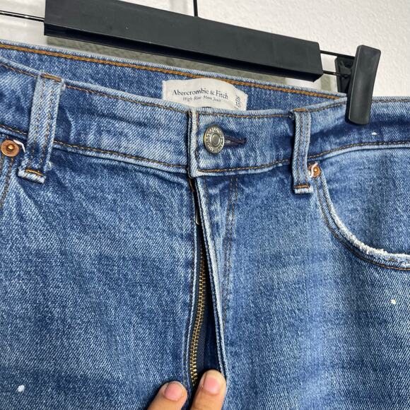 Abercrombie & Fitch Womens Jeans Size 30 High Rise Mom Jean Medium Wash Denim - Picture 8 of 13